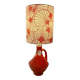 Small accent lamp by Bay Keramik – cordless with Japanese lotus fabric.