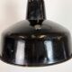 Industrial Black Enamel Factory Lamp with Cast Iron Top, 1950s