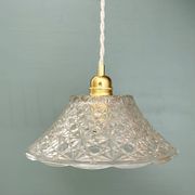 Vintage molded glass lampshade pendant light - tableware collection -