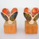 Bougeoirs en céramique et en bois de Nittsjö, Suède, années 1970, ensemble de 2