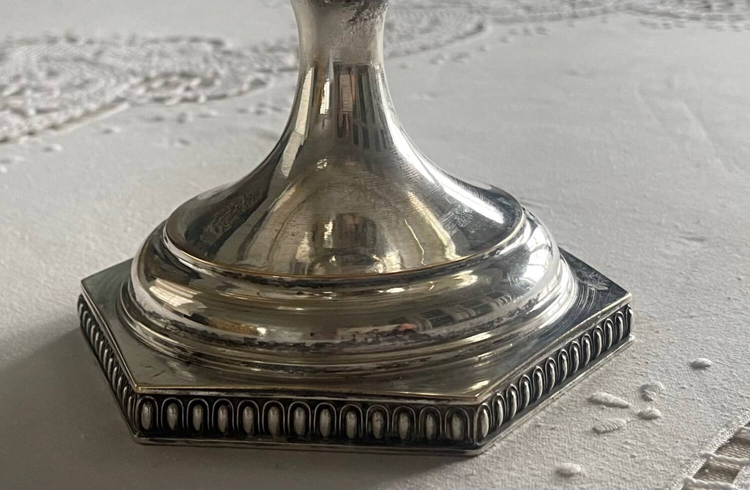 Coupe ancienne en verre et métal argenté