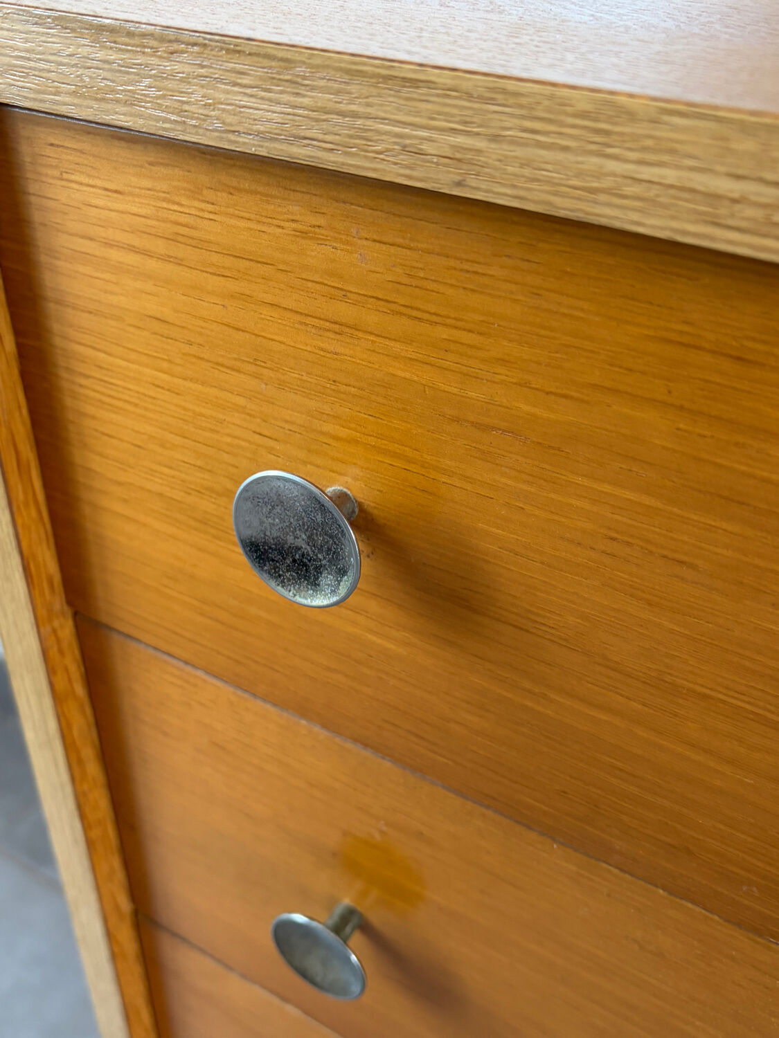 Vintage oak commode from the 1960s.