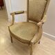 Elegant Louis XVI set – 4 cabriolet armchairs + 1 bergère