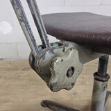 Vintage skai/metal adjustable industrial office chair (40s)