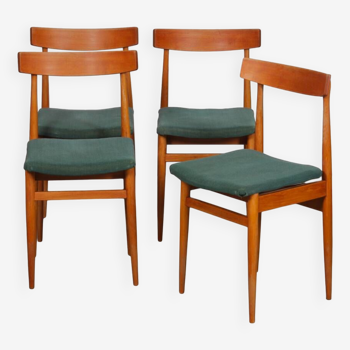 Suite de 4 chaises vintage en bois, 1960