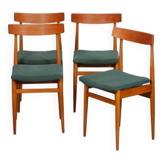 Suite de 4 chaises vintage en bois, 1960