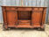 Antique sideboard with rounded edges in pitch pine from the late 19th century.