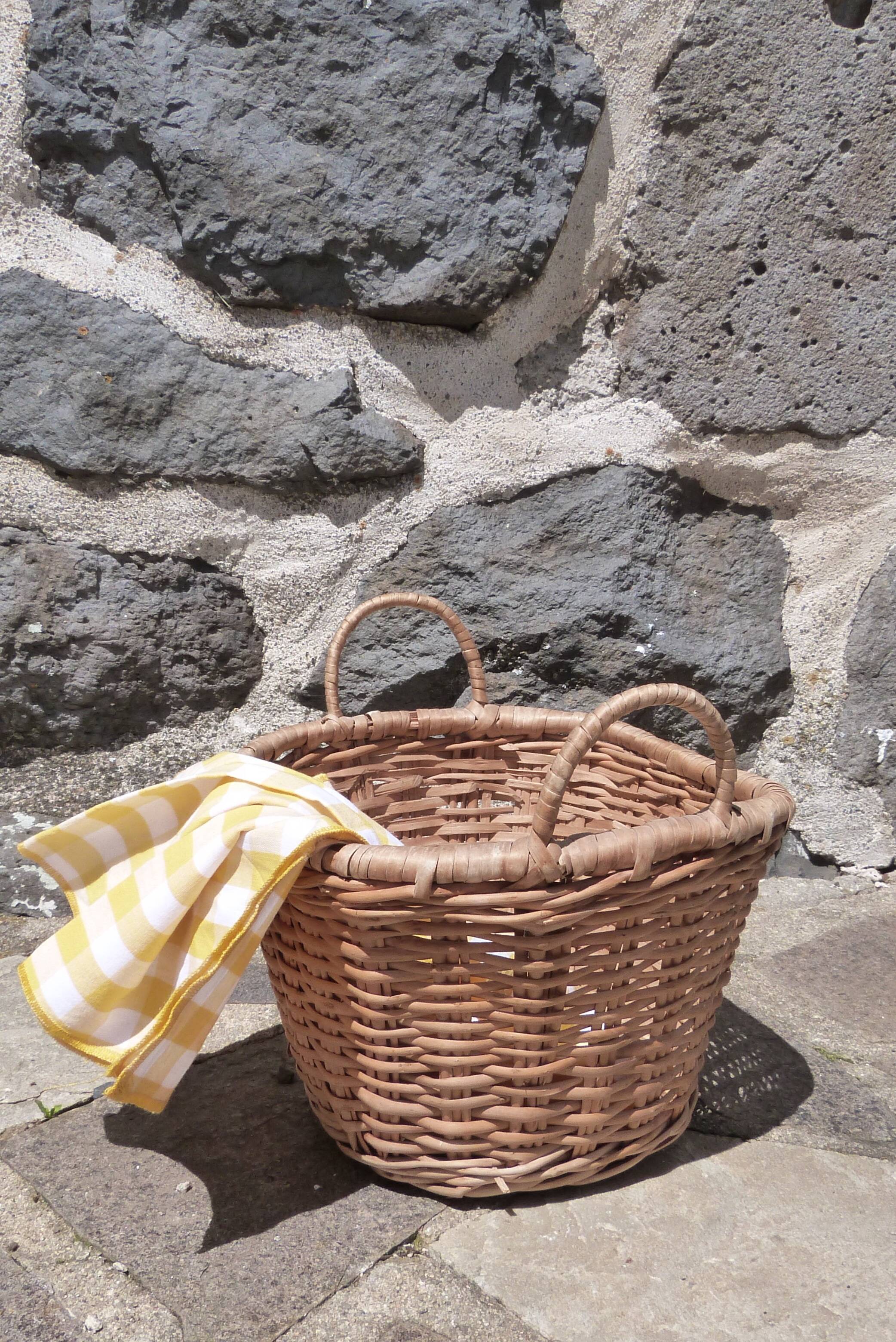 Small wicker basket with handles