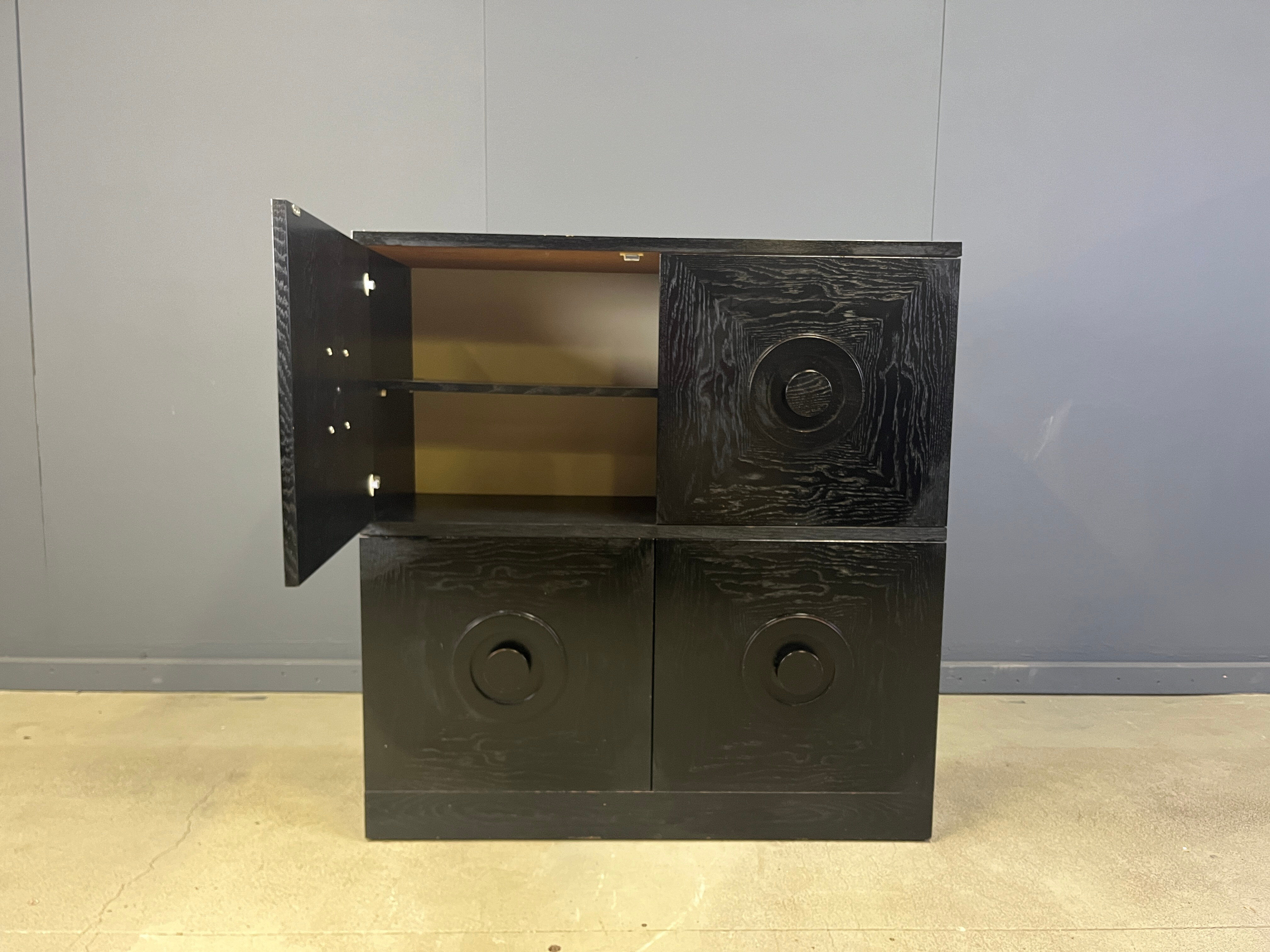 Black brutalist bar cabinet, 1970s