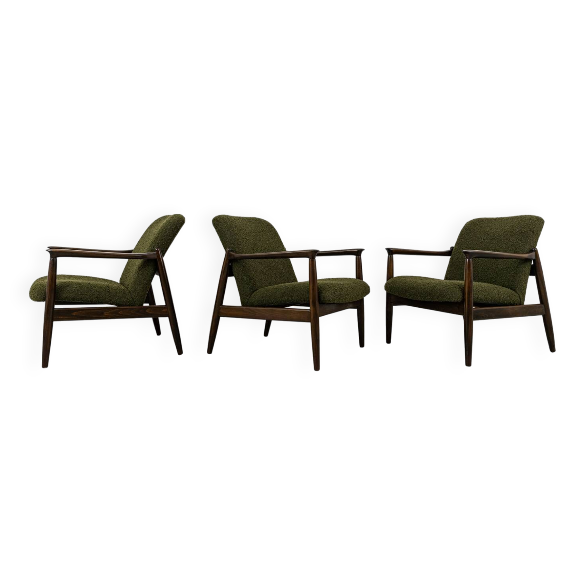 Vintage Armchairs By Edmund Homa, Poland, 1960s, set of 3