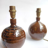 Pair of sandstone lamps - La Borne Circa 70