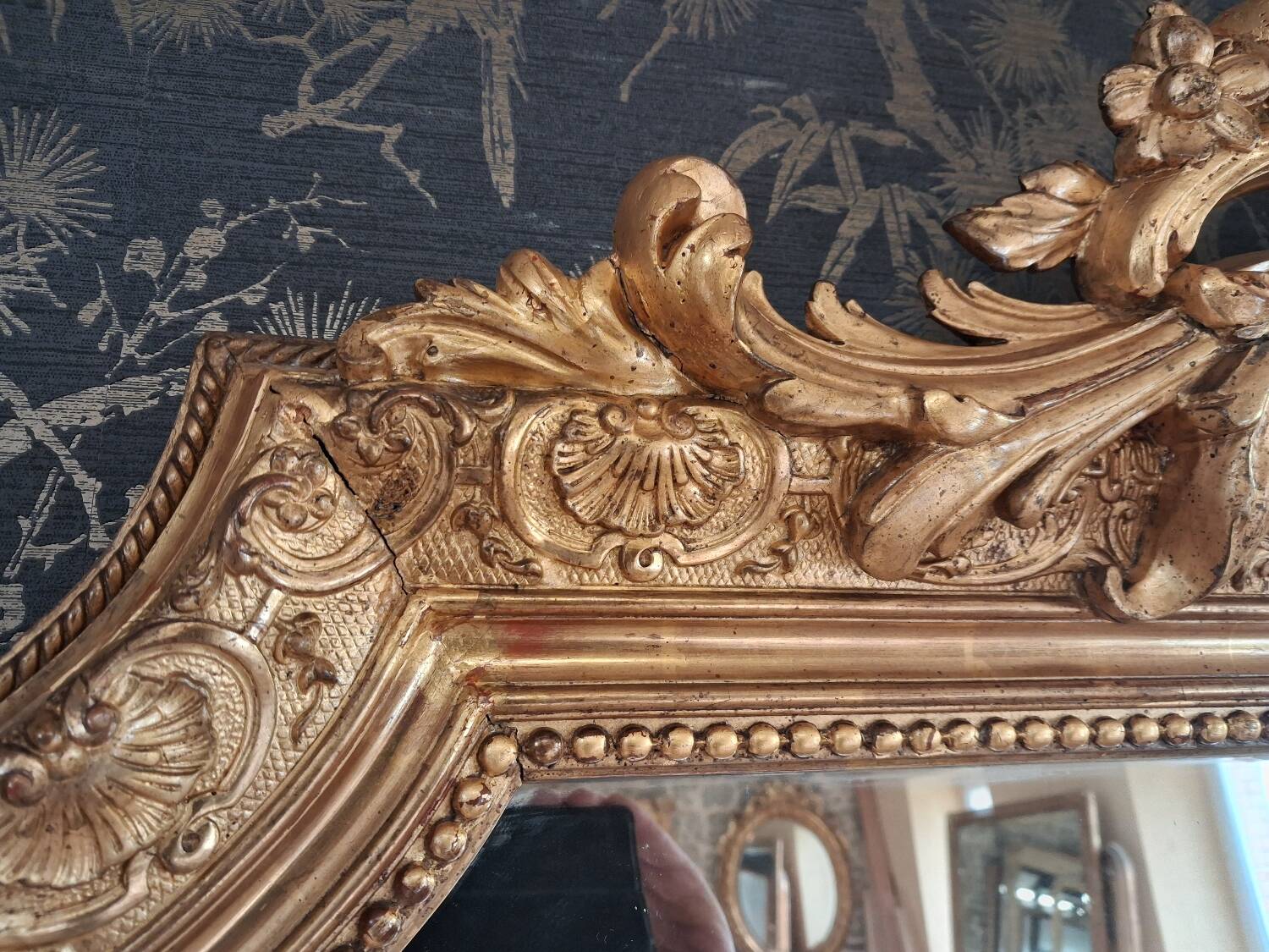 19th century mirror inspired by Louis XV style, 181 x 115