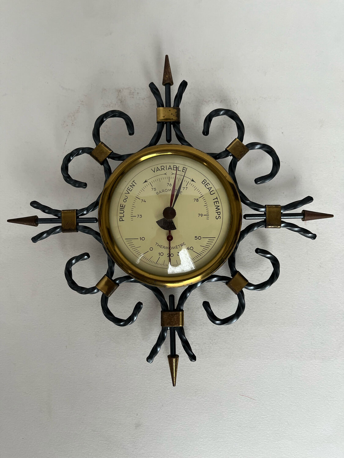 Wrought iron barometer