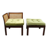Plexus armchair and ottoman designed by Wikkelso for CFC Silkeborg Denmark 1960s