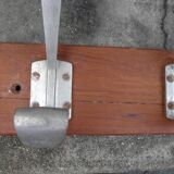 School wall coat rack 6 double hooks wood and aluminum