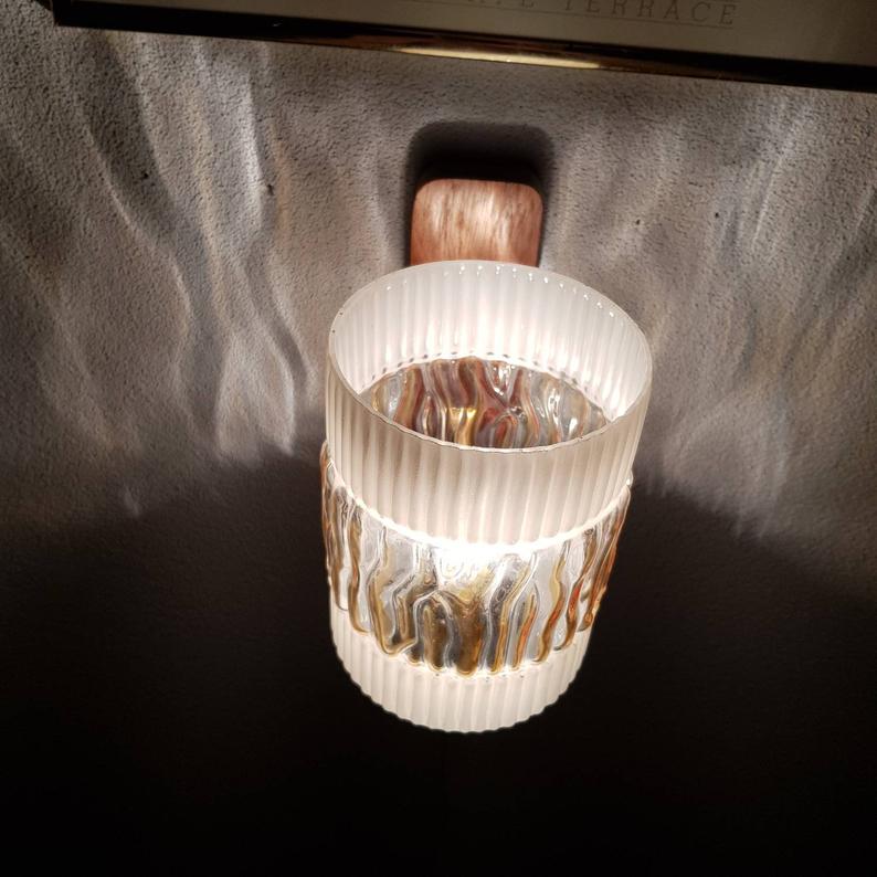 Applique amber glass 70 years