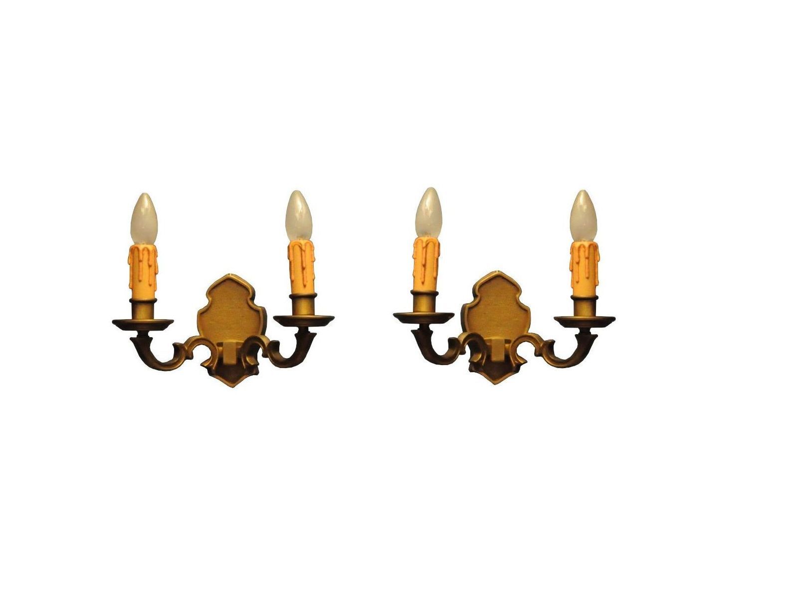 Pair of brass sconces