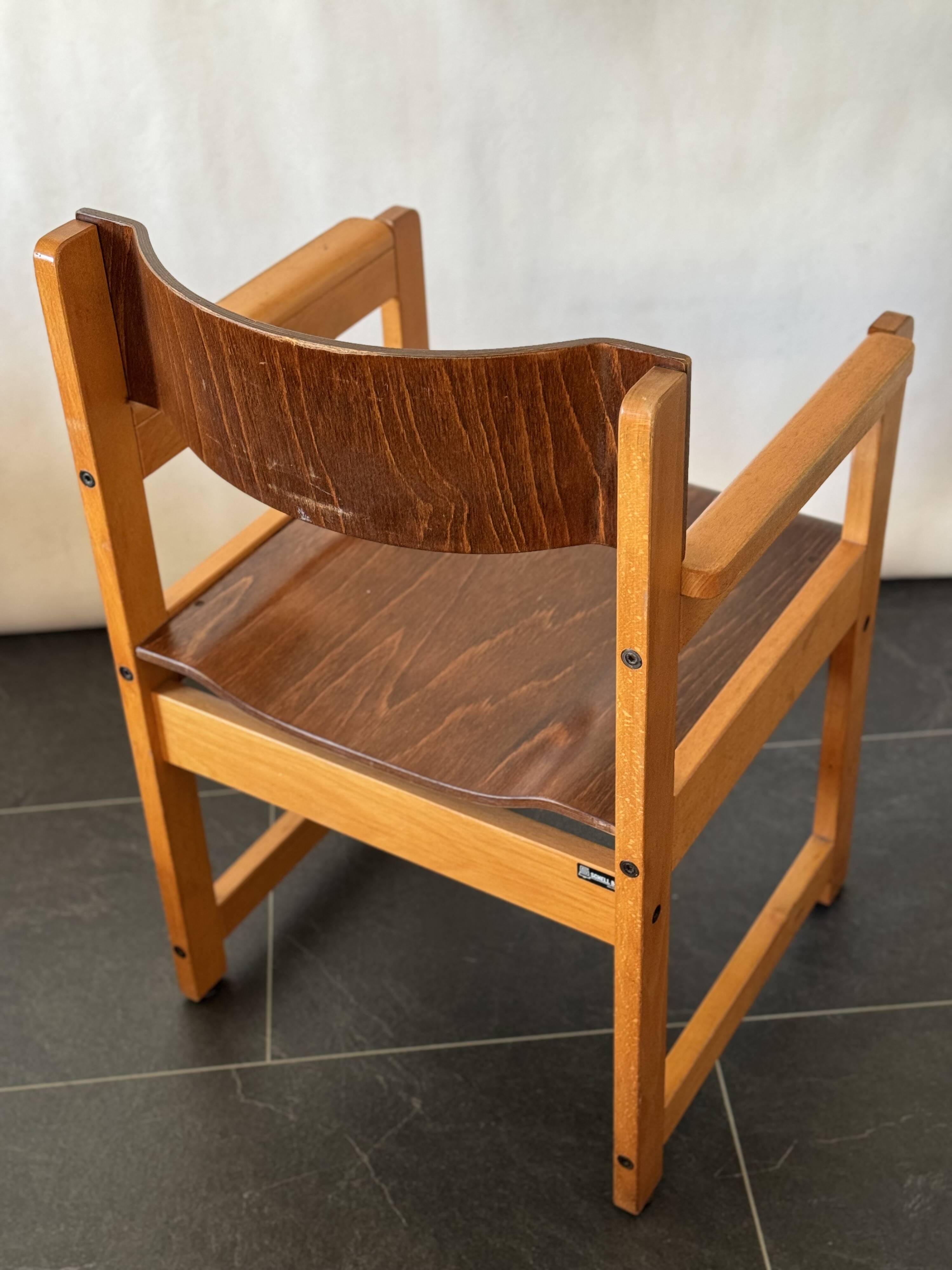 Chaise vintage en bois courbé Schell