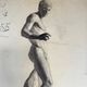 Academic nude charcoal drawing in Antique by Berger dit Lheureux Biloul