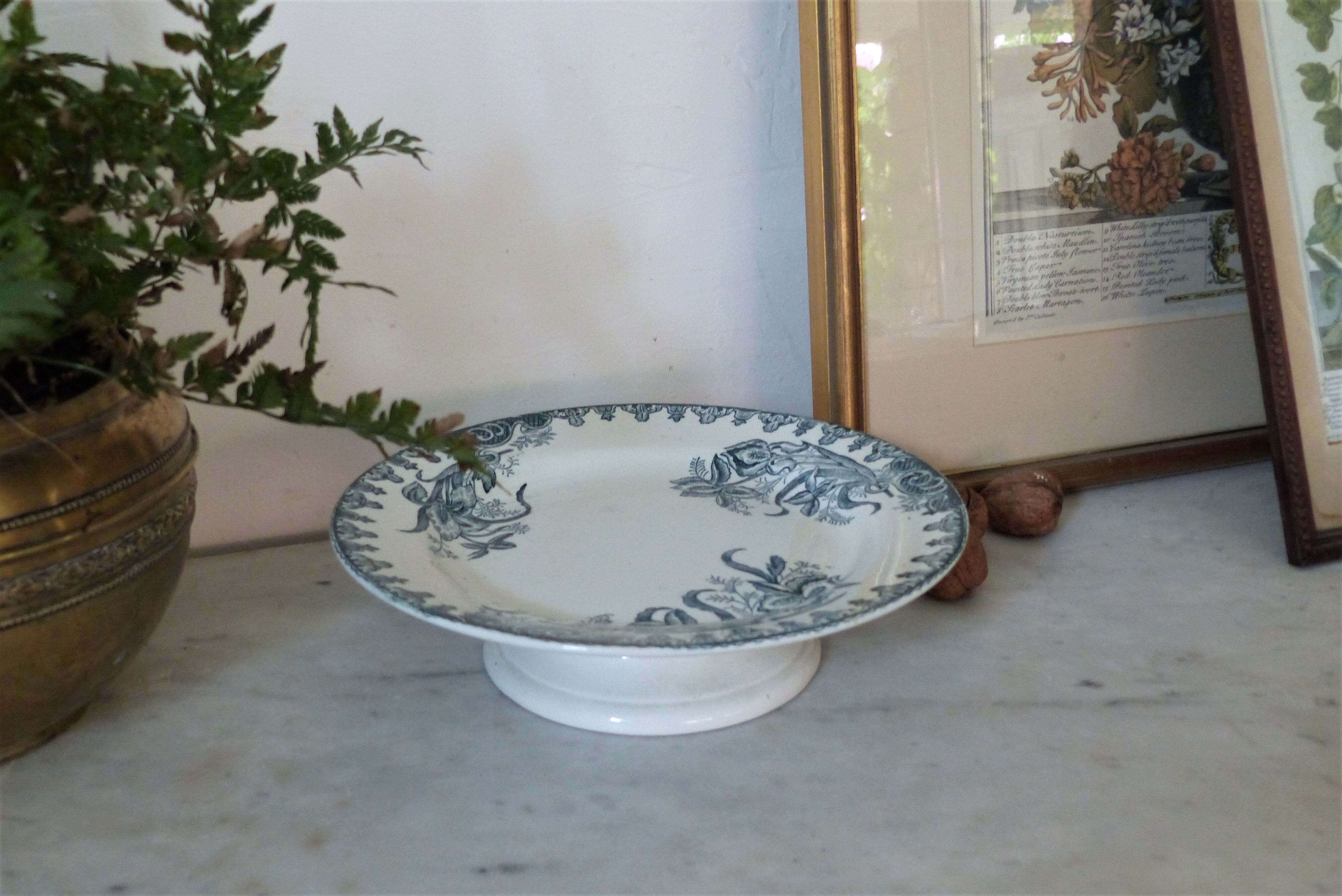 Dish Compotier iron earth Saint Amand