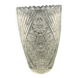Large vase in transparent worked glass