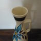 Vase West Germany à anse déco florale peinte à la main