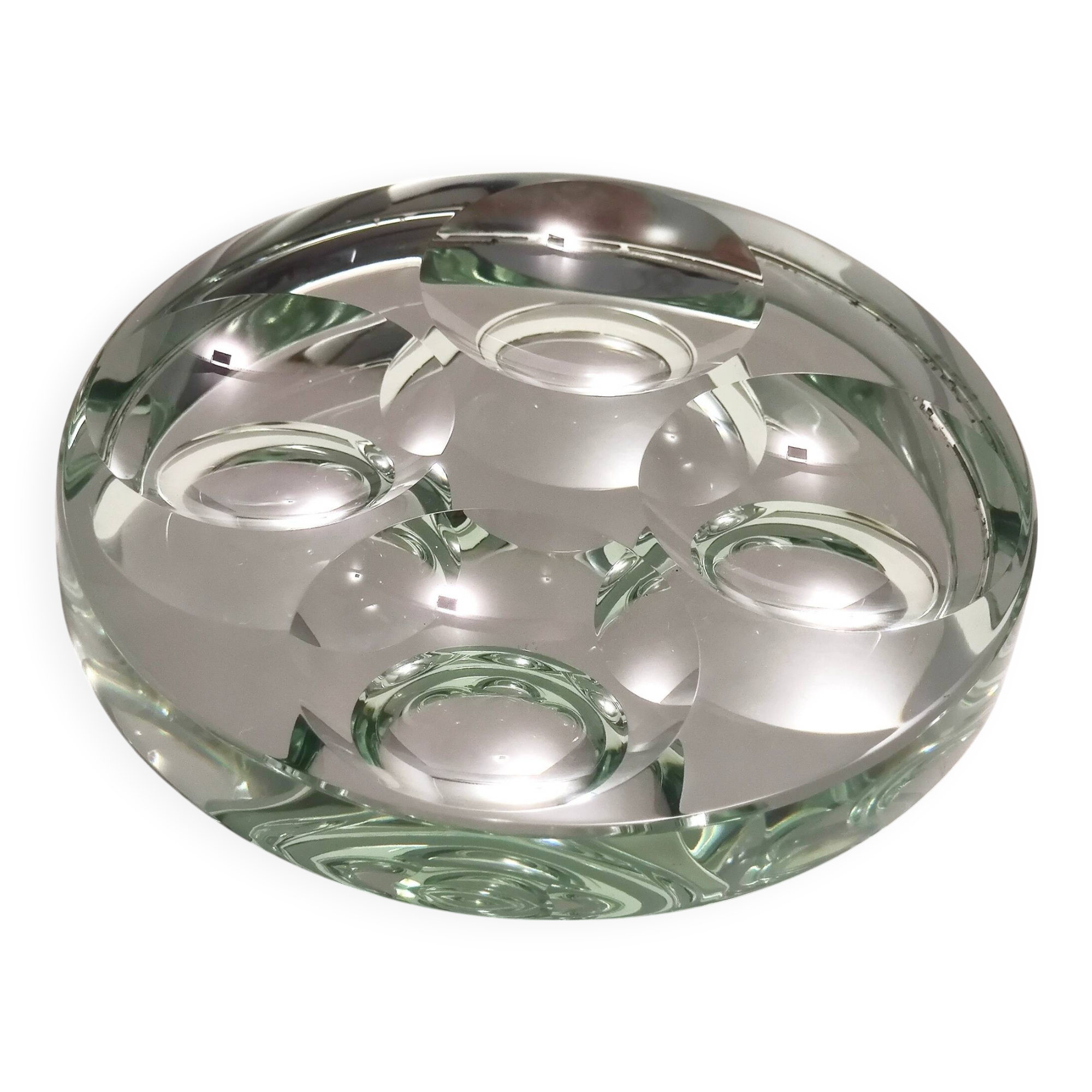 Nile Green Ground Glass Ashtray by Max Ingrand for Fontana Arte, Italy