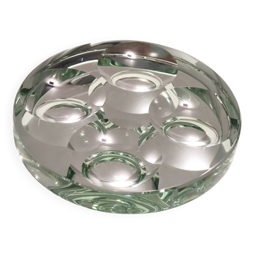 Cendrier en verre dépoli vert Nil par Max Ingrand pour Fontana Arte, Italie