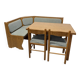 Ensemble vintage de coin repas en chêne — banquette, table extensible et 2 chaises