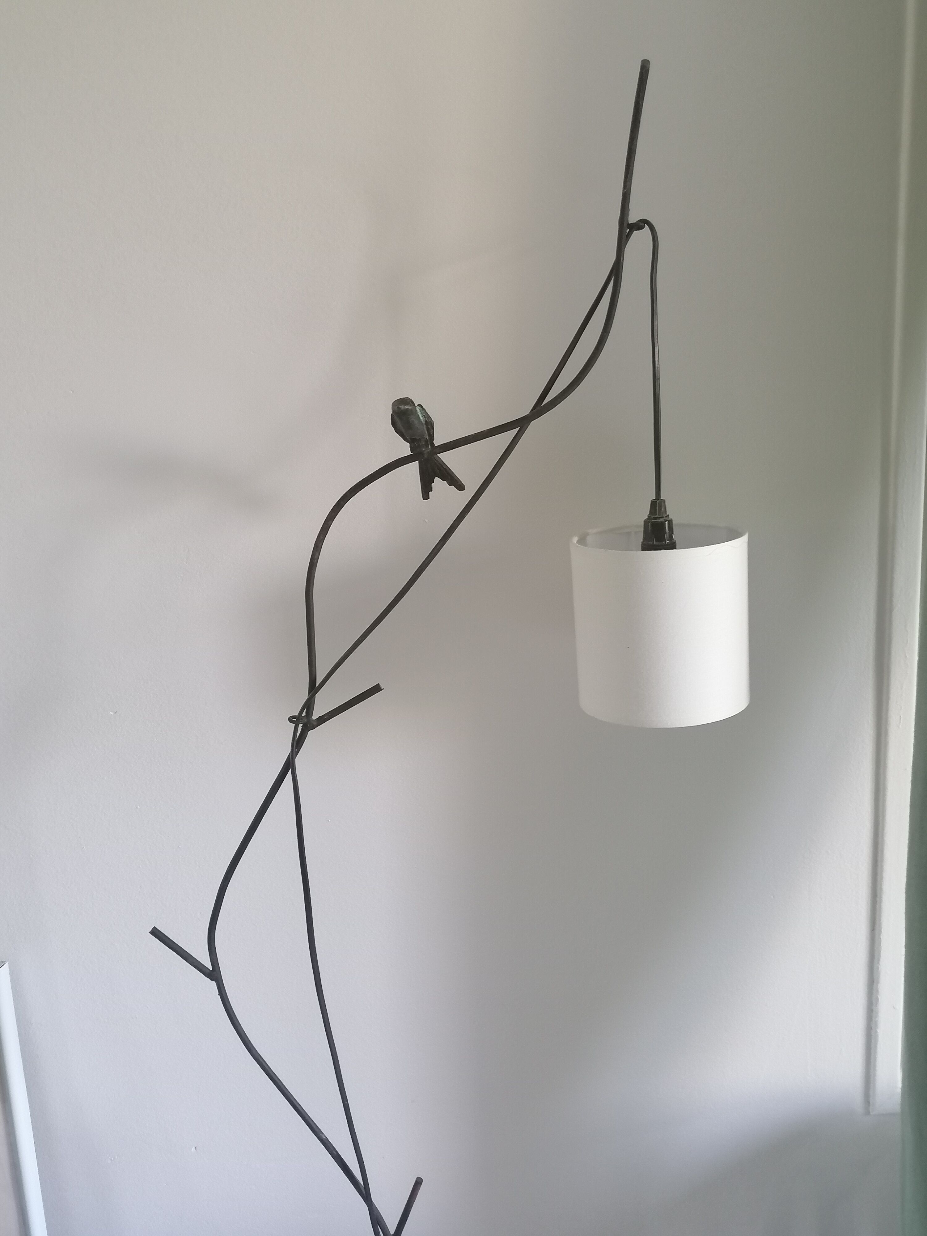 Hirondelle floor lamp by Patrice Gruffaz steel and bronze