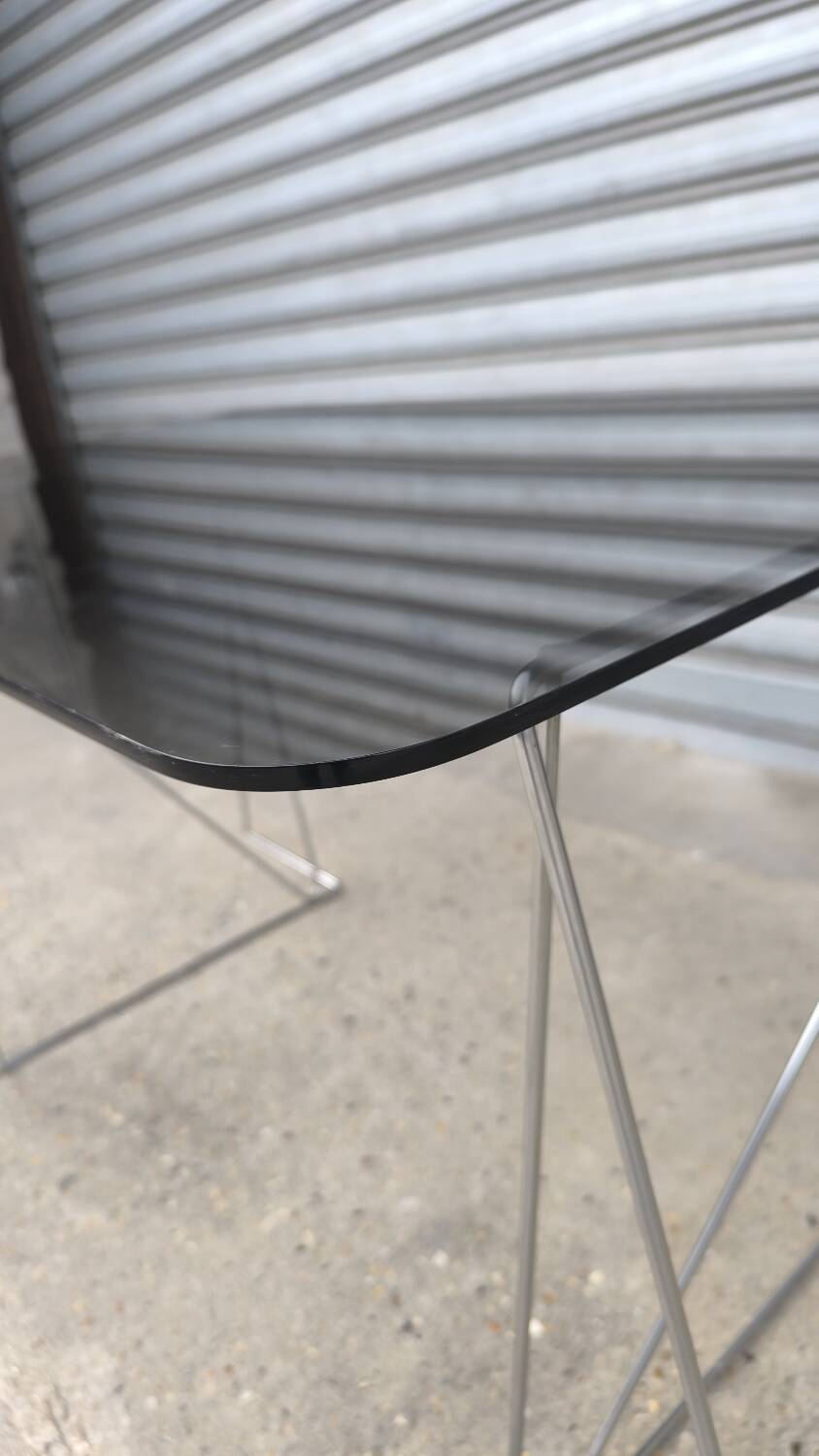 Smoked glass and chrome desk 1970