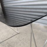 Bureau en verre fumé et chrome 1970