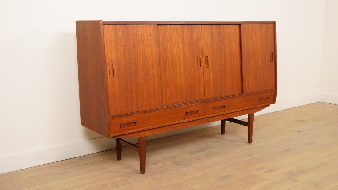 Vintage highboard | Wall cabinet | Teak | 180 cm