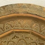 Chic vintage ethnic decorative oriental engraved copper plate