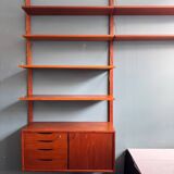 Unité murale modulaire en teck vintage scandinave “Veggen De Luxe”, Norvège