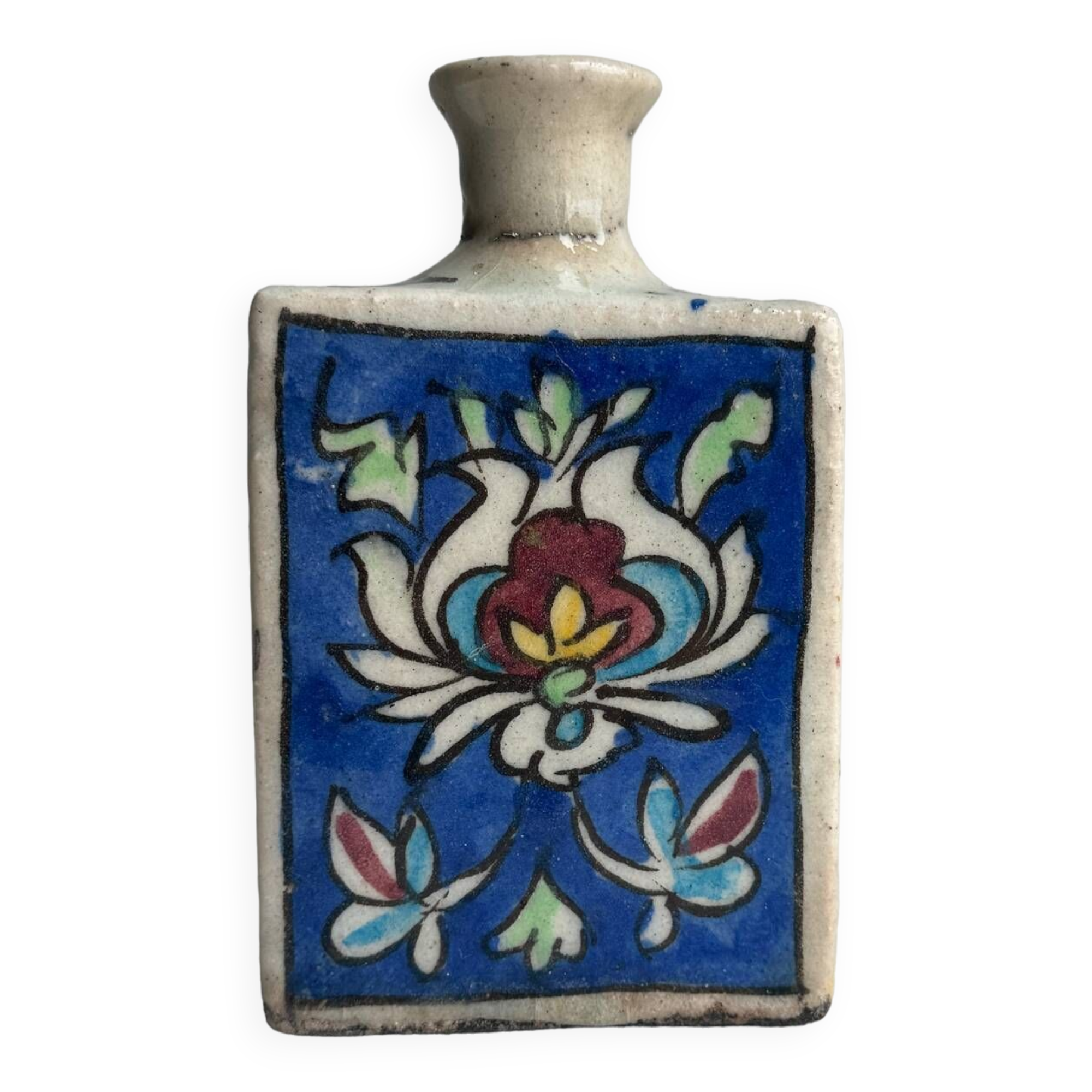 Kadjar Iznik Persian bottle vase, 19th century