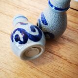 Blue-grey vintage sandstone pepper shakers