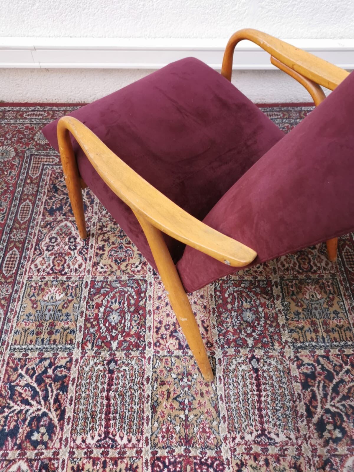 Vintage velvet armchair