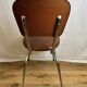4 chairs in brown skai and chrome metal bases from the 60s