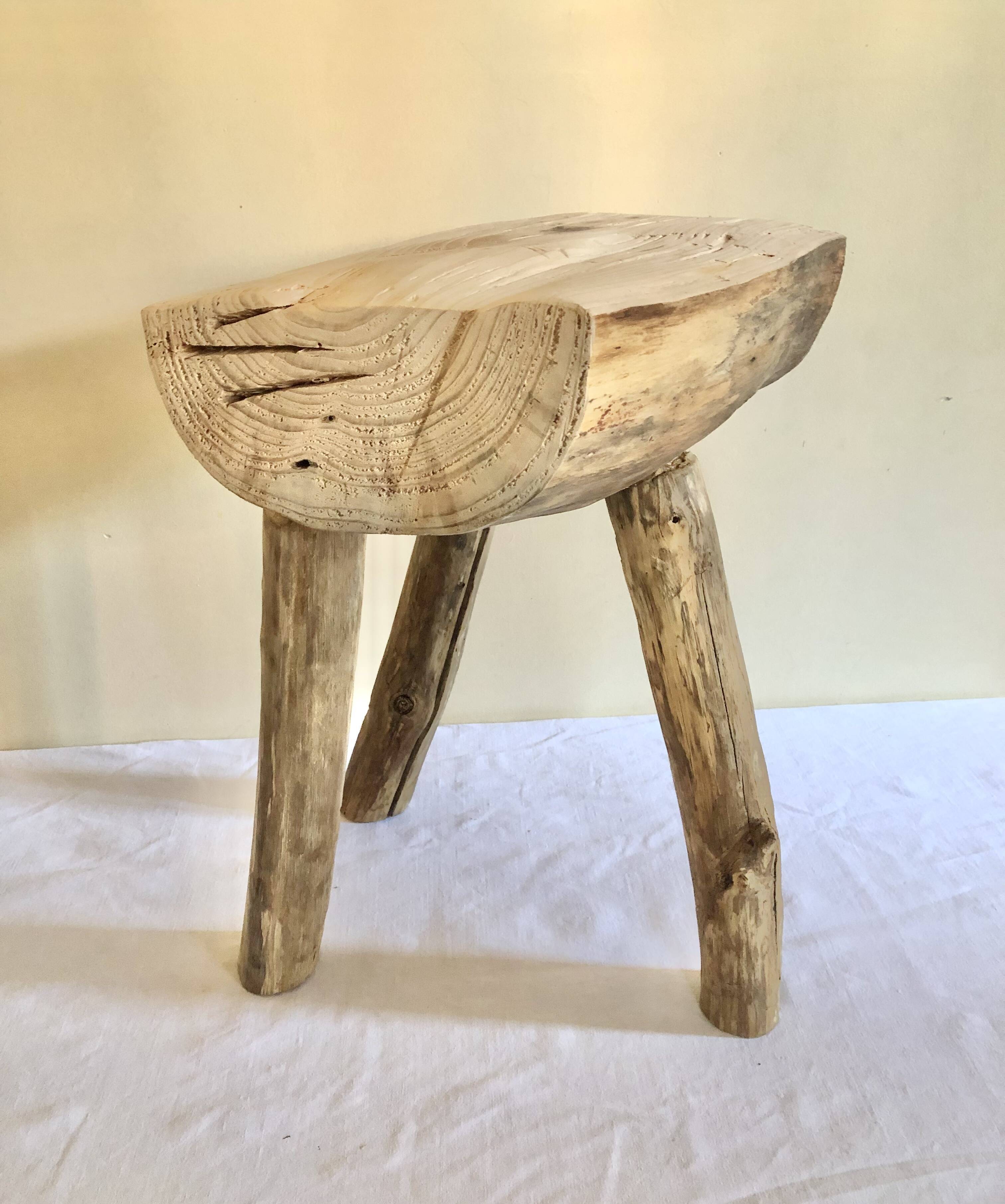 Brutalist tripod farm stool