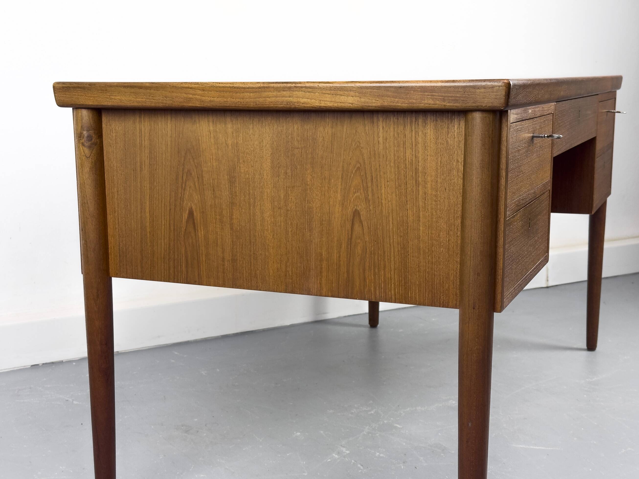 Danish Teak Desk with Drawers, 1960s