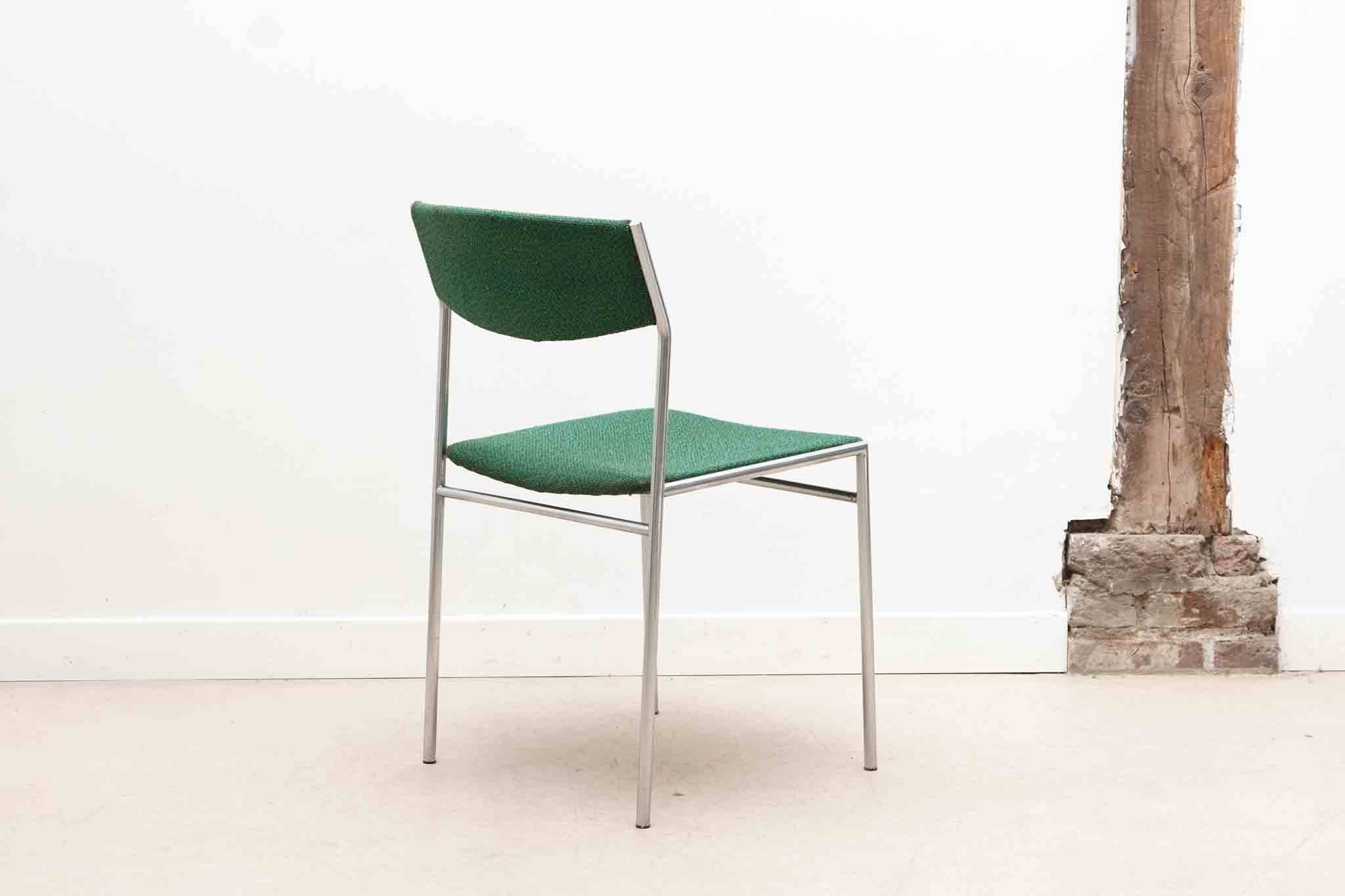 Martin Visser chair green and chrome