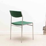 Chaise Martin Visser vert et chrome