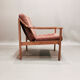 1950 Scandinavian design camel teak chair.