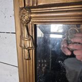 Art Deco gilded trumeau, bevelled mirror