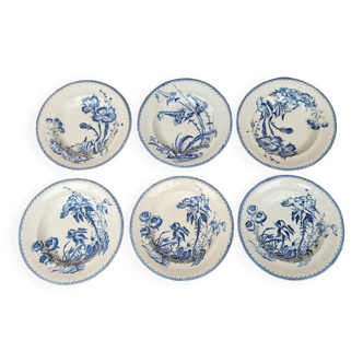 Lot de 6 assiettes creuses Faïence De Clairefontaine Décor Indiana