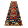 Vintage turkish runner 300x83 cm kazak rug, terracotta red, green, beige blue