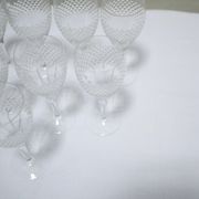 Series of 10 vintage crystal water glasses
