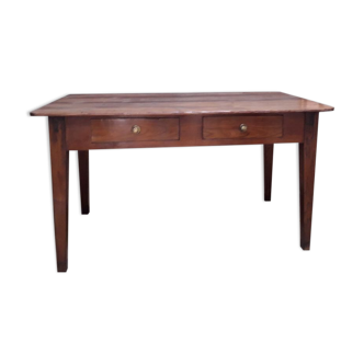 Table d’office L140,5xP80cm XIX° 2 tiroirs
