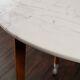 Neon High Table in mahogany lacquered cherrywood and Carrara marble